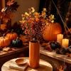 Silk Floral Arrangements With Green Leaves Artificial Fall Flowers, Fake Eucalyptus Violet Greenery Bouquet, Autumn Faux Quirky Interior Design