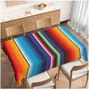 Mexican Rainbow Striped Waterproof Tablecloth Mexico Party Decor Washable Rectangle Table Covers Camping Dining Room Table Decor
