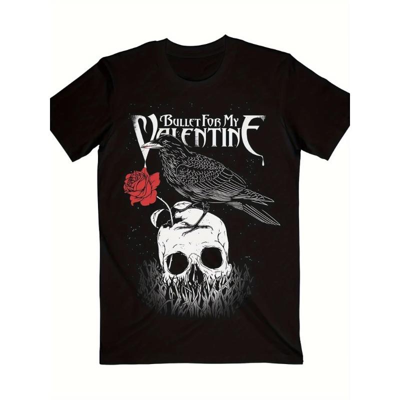 Cotton patterned short sleeved shirt suitable for both Unisex and Women Summer Bullet For My Valentine Raven Tshirt
