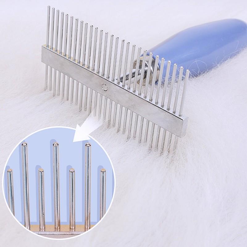 Dog Comb Double-sided Dogs Brush Stainless Steel Rake Combs for Dog Grooming Comfortable Handle Cat Hair Comb Brush Pet Supplies