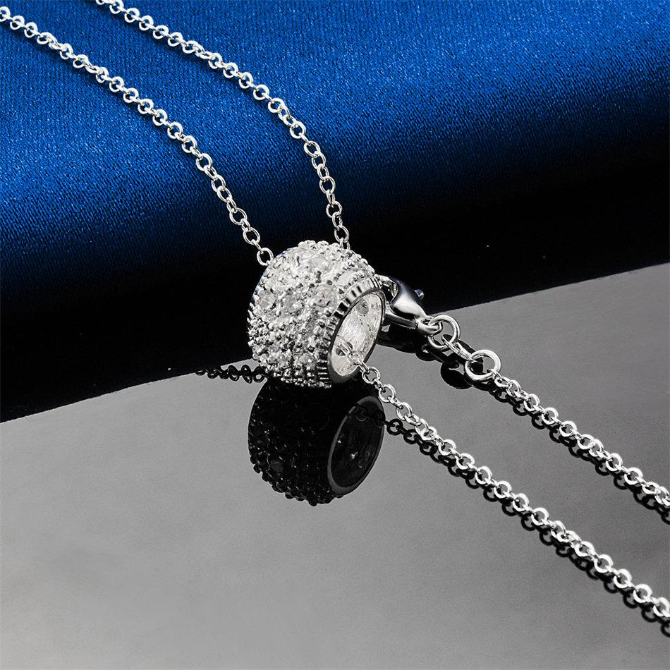 925 sterling silver 16-30 inch exquisite round pendant necklace for women's fashion wedding accessories, jewelry gifts