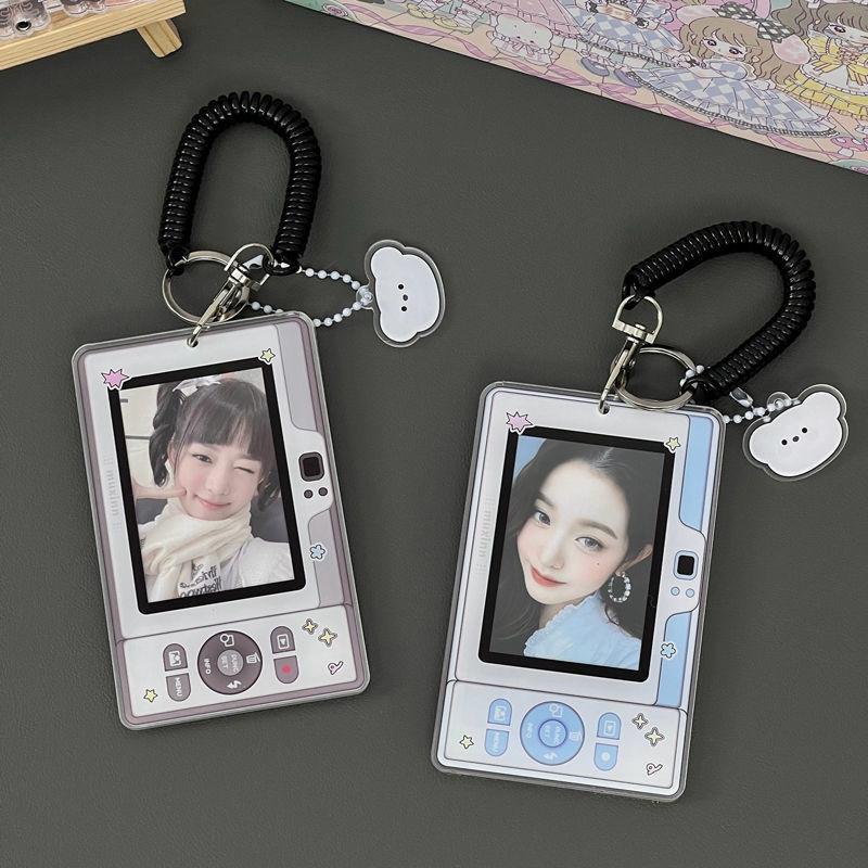 Cartoon Kpop Photocard Holder Camera Mobile Phone Shaped Idol Photocard Binder 3Inch Photo Storage Case Protection Cover