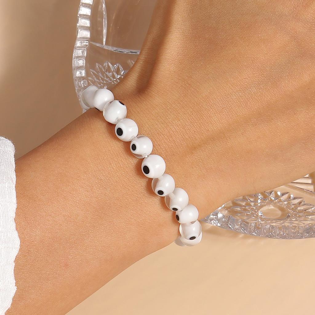 1pc 8mm Bohemian Handmade Evil Eye Beads Wrist Bracelets & Bangles for Women Girls Party Holiday Jewelry Gifts
