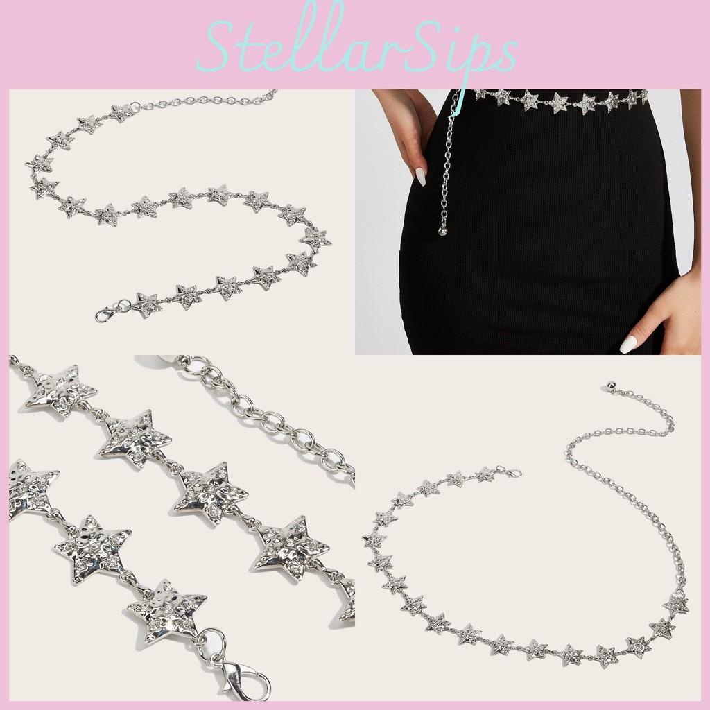 Metal Waist Shiny Chain With Star Pattern For Dresses And Skirts Wear Summer