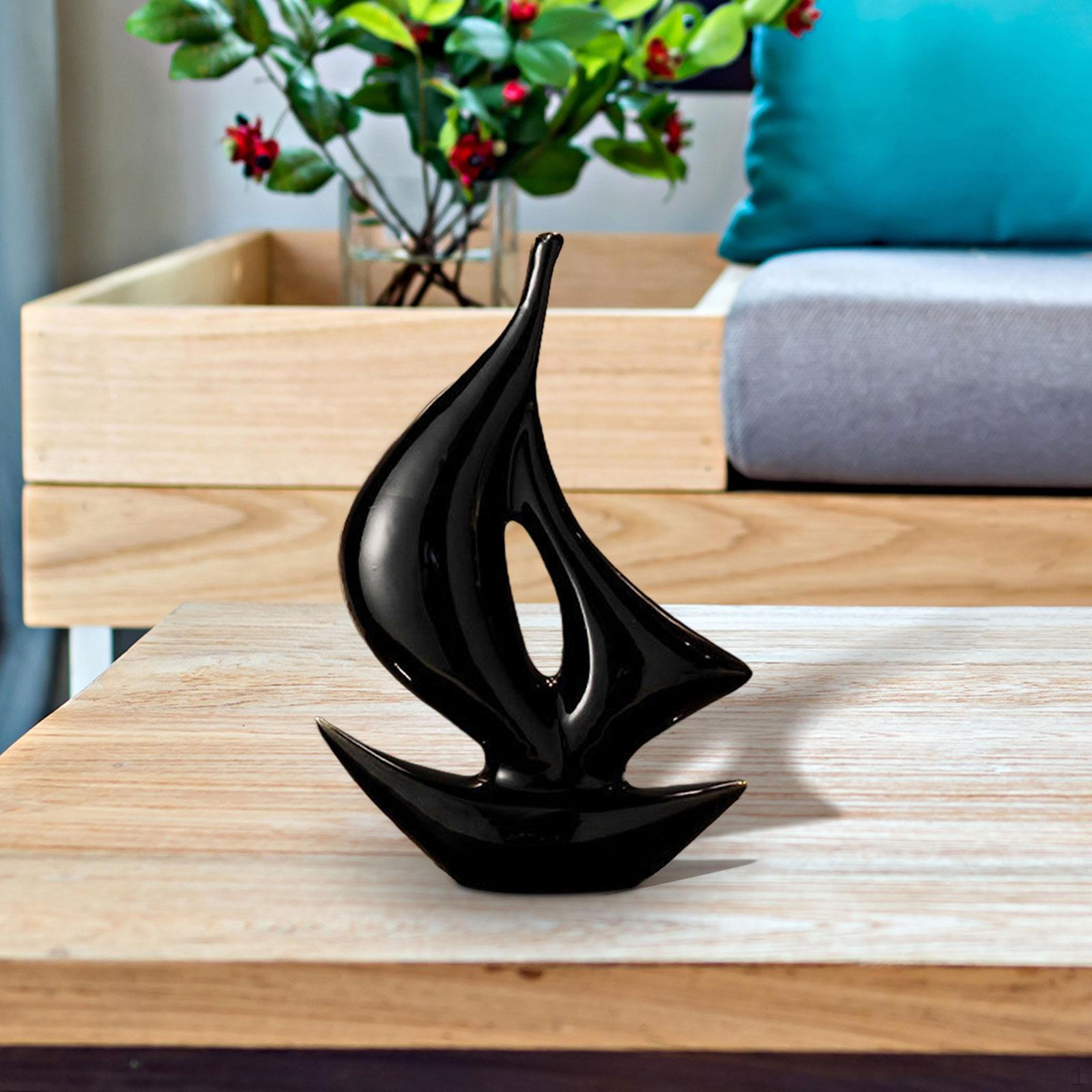 

Статуя парусной лодки, керамическая коллекция украшений, офис, спальня, модель парусника, камин, стол, подарок black