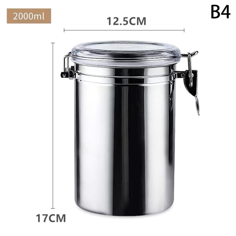 Stainless Steel Airtight Canister,Clamp Lid Food Storage Jars for Kitchen,Coffee/Tea/Sugar/Snack Containers with Seal Lids