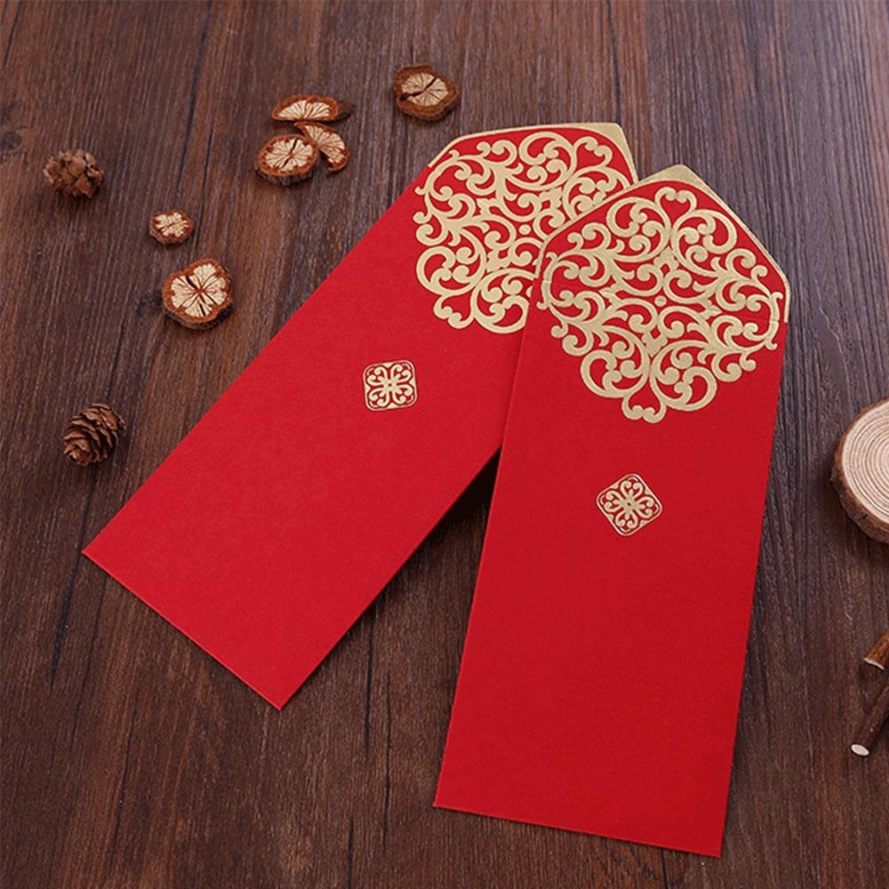 10Pcs Red Red Pocket Gold Stamping Red Gift Envelope Practical Red Envelope  Spring Festival