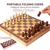 3 In 1 International Chess Backgammon Foldable Wood Large Chessboard Game Kids Developing Strategic Thinking Toy for Boys Girls