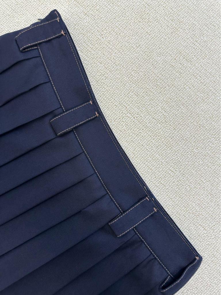 Affordable Age-Reducing Sweet Cool Academy Style Navy Blue Pleated Skirt - 1331 Early Autumn Edition