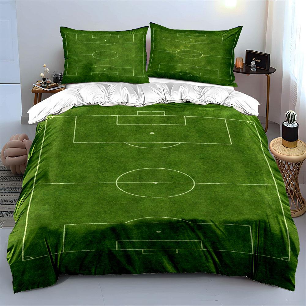 Soccer field layout print. Bedding sets Duvet cover sets Duvet covers Pillowcases(1 * Duvet Cover 2 * Pillowcases, without duvet insert)