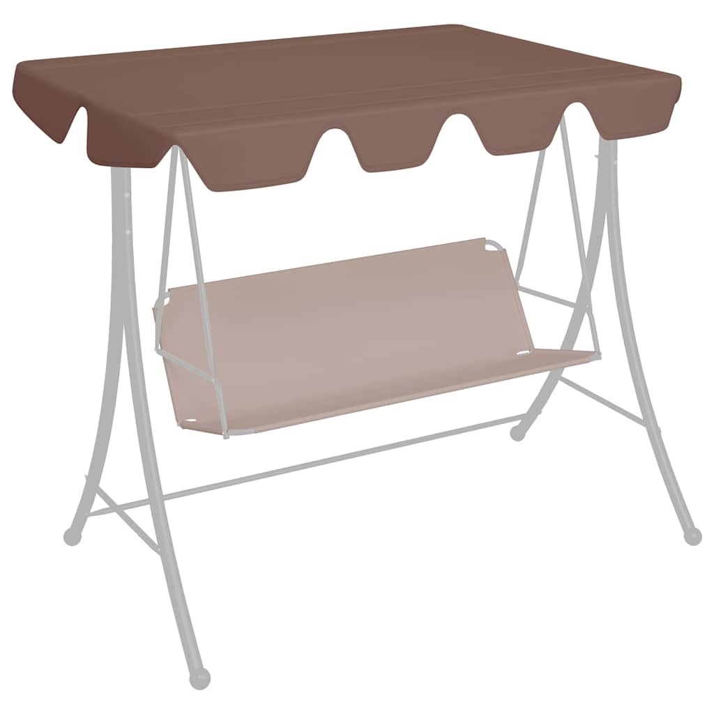 vidaXL Replacement Roof for Hollywood Swing Brown 150/130x105/70 Cm