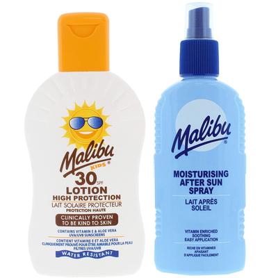 Malibu Children's Protective Balm SPF30 200ml + After Sun Spray Balm 200ml