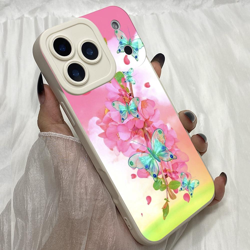 M299 Butterfly Flower Art Cute Design Angel Eyes Soft Phone Cases for iPhone Samsung Galaxy Xiaomi Rdemi Huawei Honor Infinix Realme OPPO All Model