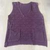 Knitted Vest Women's V-neck Hollow Thin Sweater Solid Color Casual Knitted Pullover Sleeveless Top Large Pocket Design Loose Casual Autumn