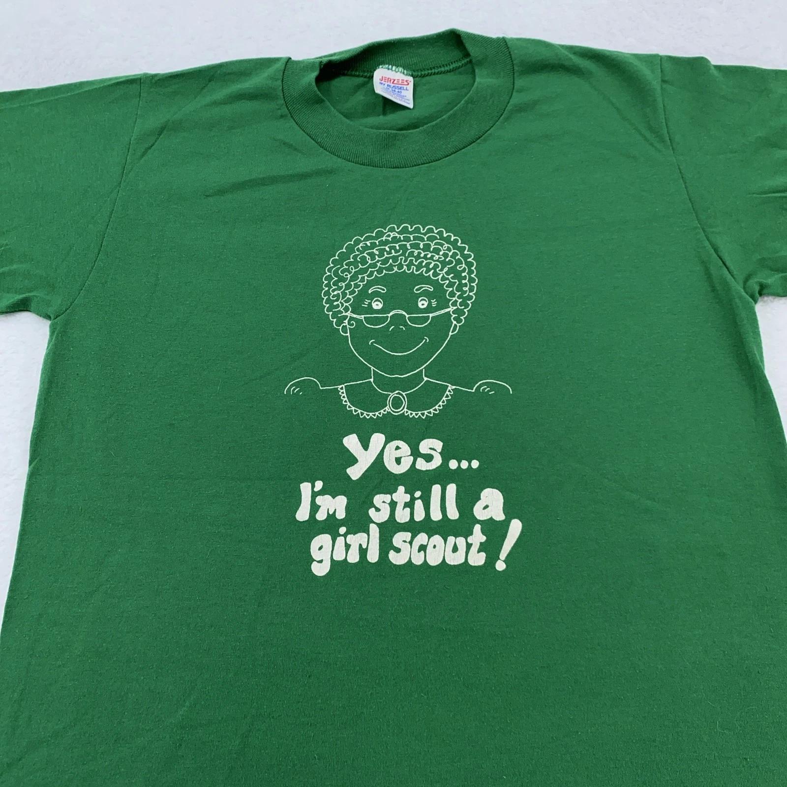 Vintage Girl Scout Shirt Small Jerzees Funny Graphic Tee Made USA 80s M
