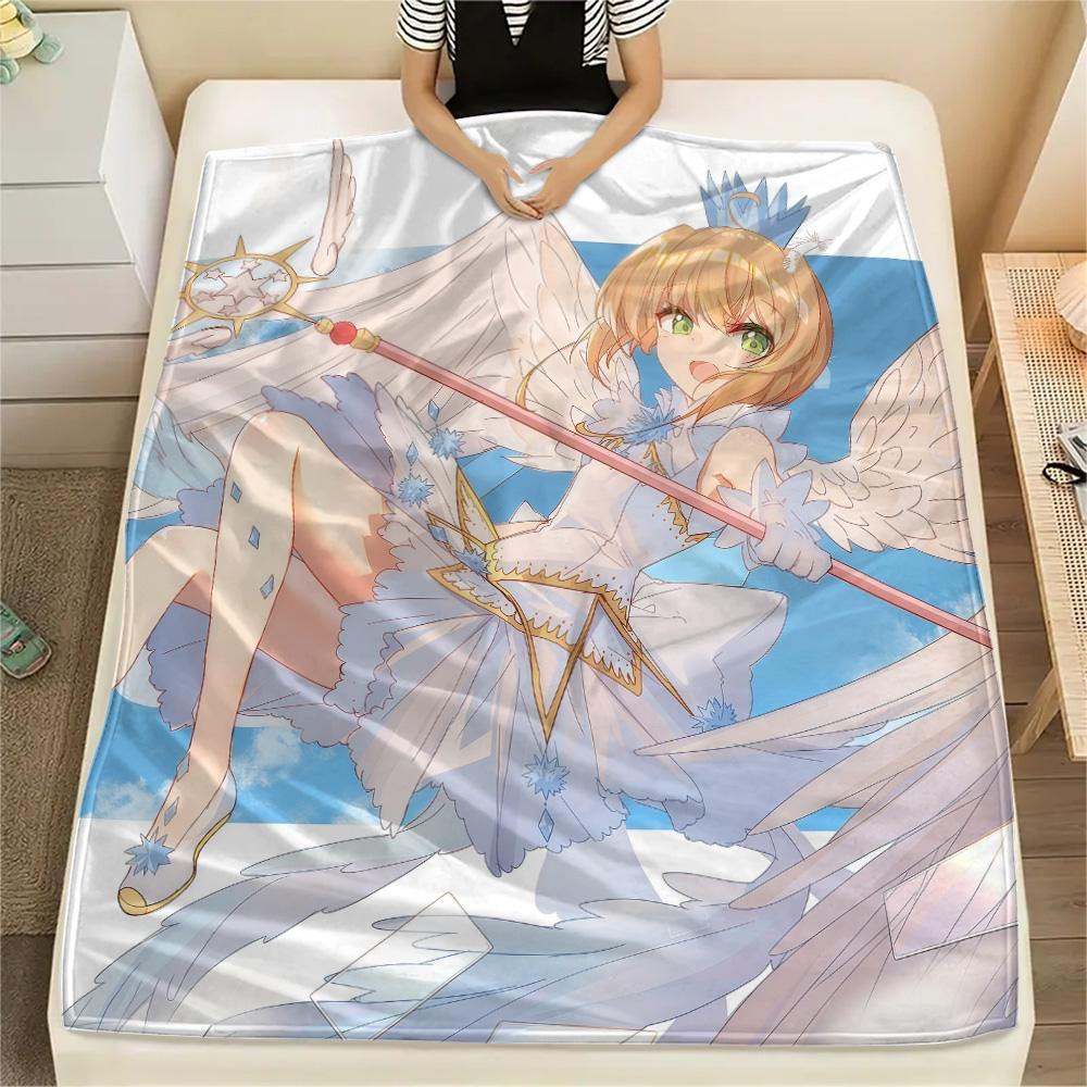 Cardcaptor Sakura Kinomoto Sakura flannel blanket, soft flannel for sofa and bed, perfect home decoration gift