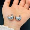 316L Stainless Steel New Fashion Jewelry Minimalism Gold-plated Classical Hemisphere Shape Women Popular Stud Earrings