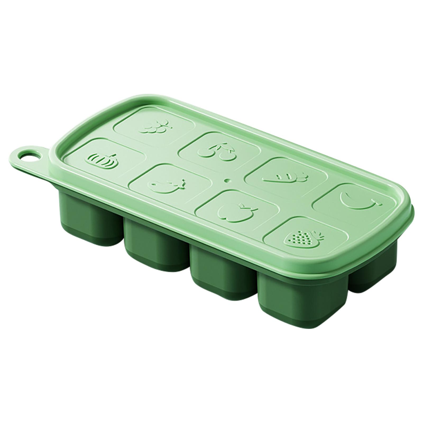 

Многоразовые лотки для льда, силиконовые формы для льда, силиконовый ледогенератор с 8 полостями, легкосъемный льдогенератор для коктейлей, виски и домашнего сока One Size зелёный