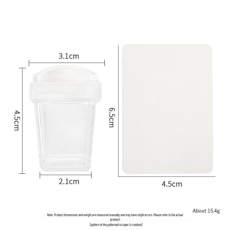 Large Silicone Nail Art Stamp with Lid - Single/Double Head French Design DIY Stamping Tools