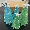 Seaglass Christmas Tree Decoration Blue Green Sea Glass Starfish Shell Ocean-themed Xmas Tree Figurine Holiday Resin Tree Desktop Ornament