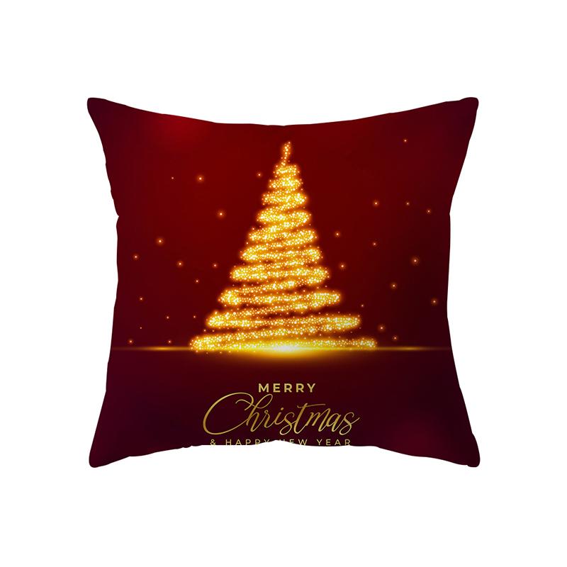 Christmas Tree Christmas Theme Decoration Printing Pattern Cushion Cover Home Living Room Sofa Decoration Pillow Pillow Cover