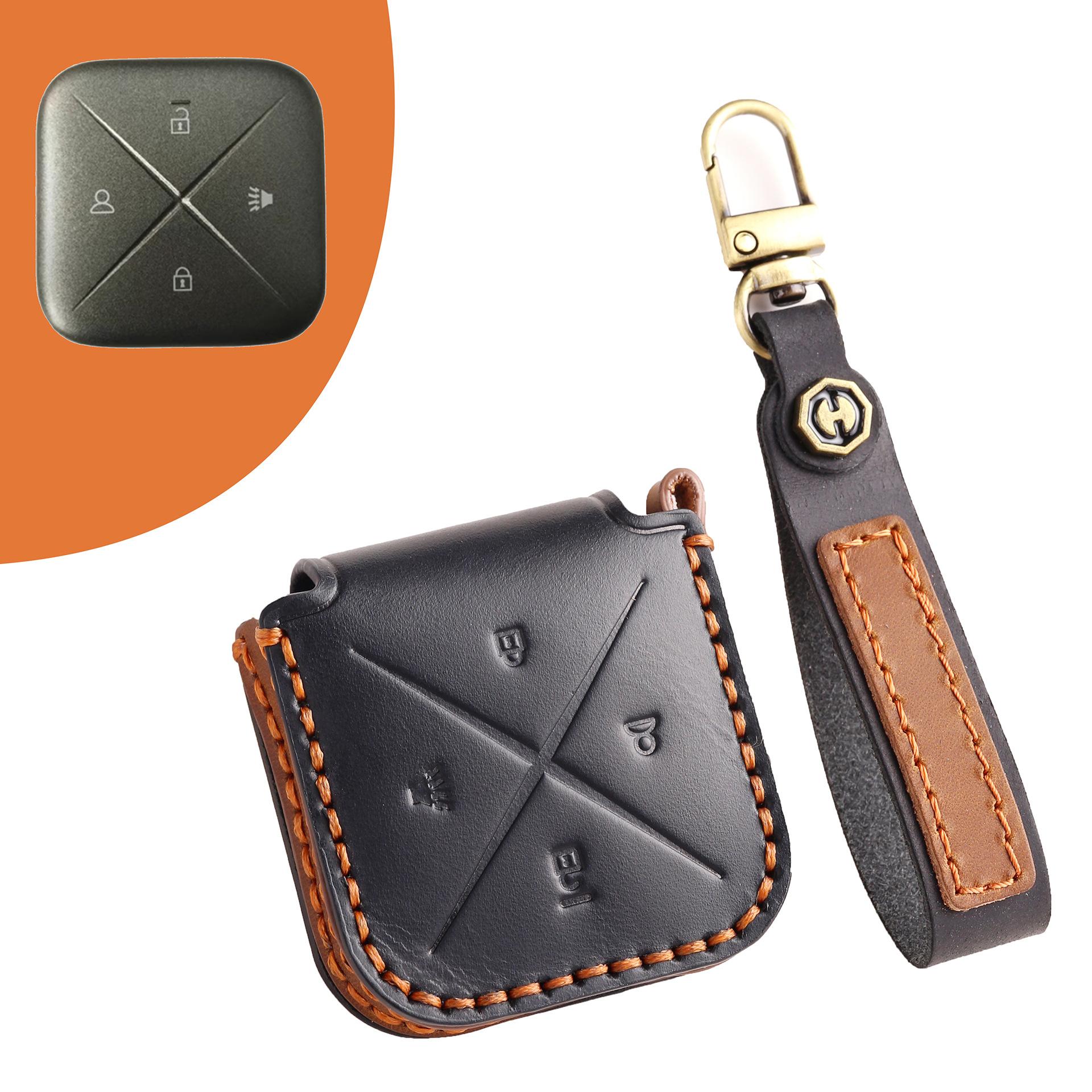 

Подходит для 2024 Buick E5 новый энергетический чехол для ключа Buick E4 физический высококлассный пульт дистанционного управления кожаная сумка с пряжкой чехол чёрный