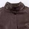 TAOP&ZA Women's New Casual Fashion Versatile Faux Leather Stand Collar Jacket 6318025