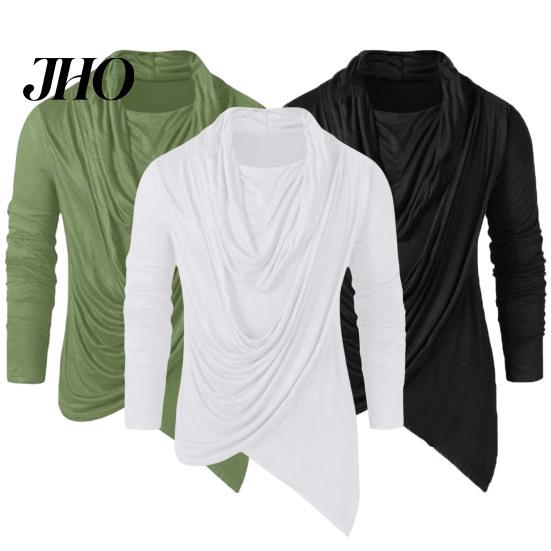 Rollkragen Herren Basic Oberteile Einfarbige Langarm Pullover Locker Weich Frühling Atmungsaktiv Asymmetrisch Bequem Herbst Hemd Tägliche Kleidung