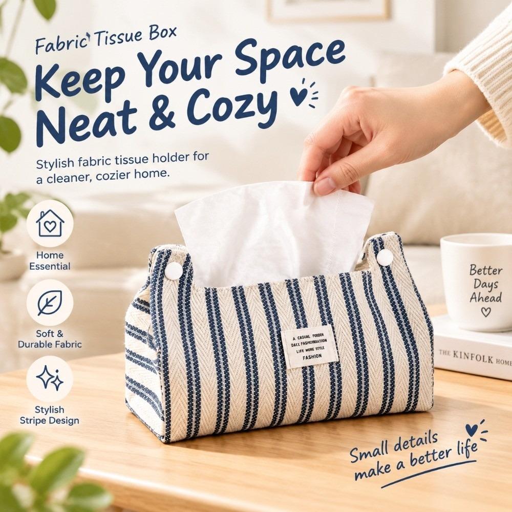 Fabric Tissue Storage Holder Dust Protection Facial Towel Bag Facial Tissue Bag Bedroom