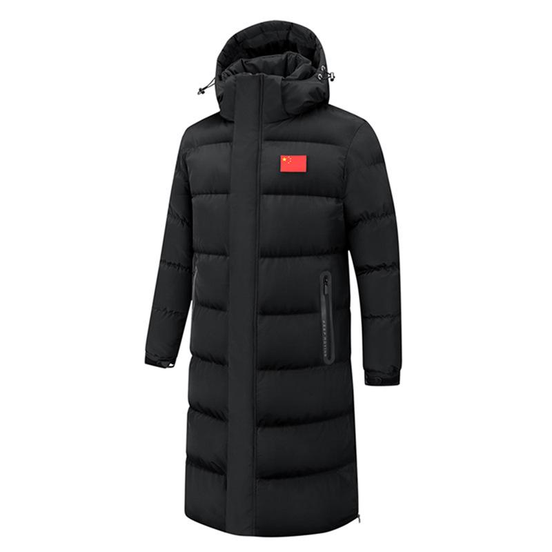 Unisex Mid-Length Fleece-Lined Winter Coat with