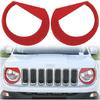 2x Front Light Bezel Headlight Cover Decor Ring Trim for Jeep Renegade 16-18 Red