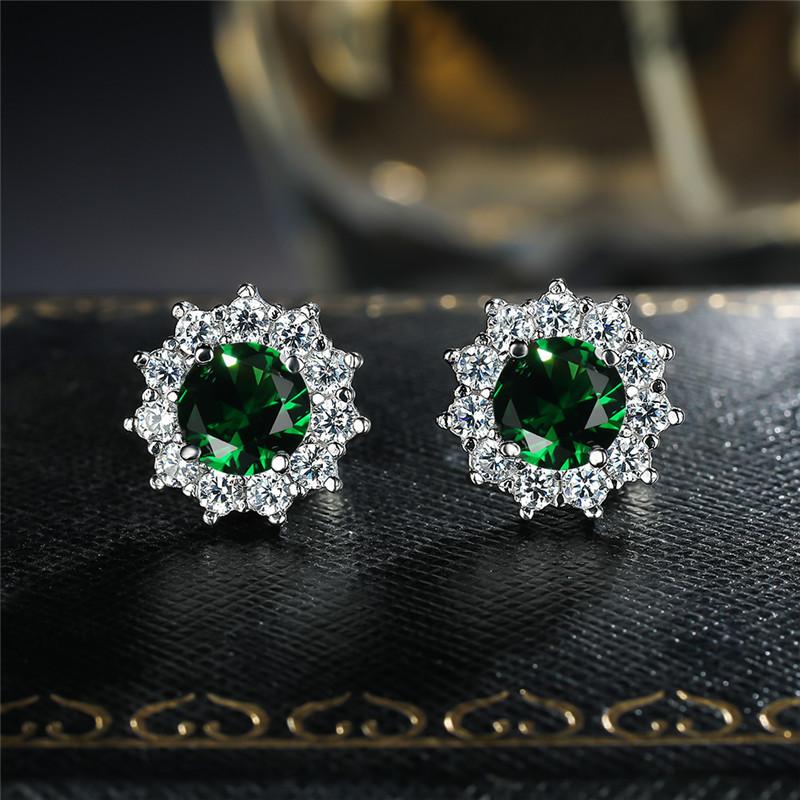 Wish snowflake pink diamond zircon stud earrings sunflower simple earrings women