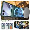 For Samsung Galaxy Z Flip 7 FE 6 5 Case Protective Metal Feel  For Magsafe 360 Phone Holder with Film Mobile Phone Back Cover