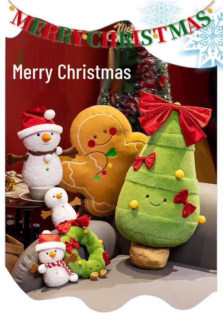 Large Christmas Tree Figurine Dolls - Plush Holiday Decorations for Mall Displays