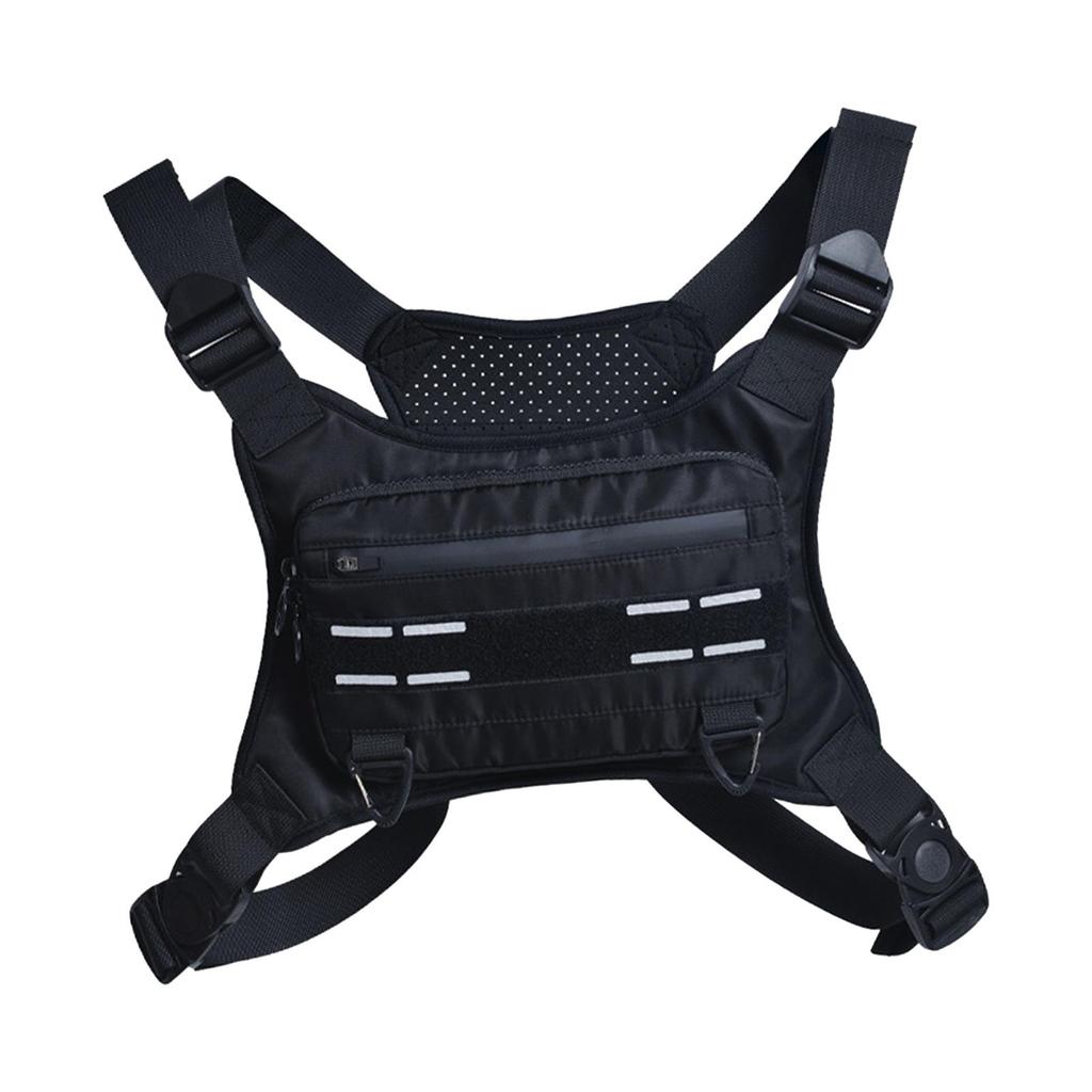 Nylon chest pocket, running backpack, vest, phone and accessory holder,