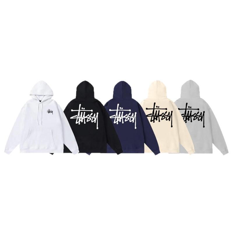 Stussy Mens Hooded Sweatshirt Casual Loose Fit Streetwear Printed Pullover