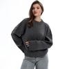 Women Loose Solid Color Long Sleeve High Neck Casual Knit Sweater