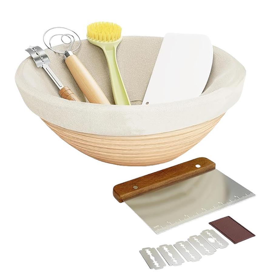 

Хлеб на закваске Расстойка Приготовление Выпечка Инструменты Принадлежности Баннетон Корзина для расстойки хлеба Принадлежности для приготовления хлеба Хлебная корзина Подарочный набор