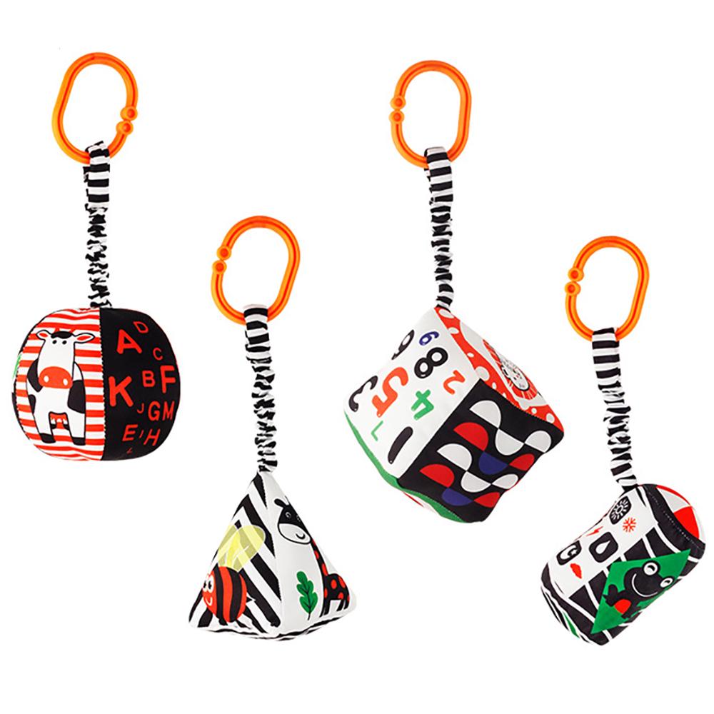 Non-Toxic Baby Newborn Crib Hanging Rattle Toys Early Development For 0-12 Months High Contrast Black And White Learning Education Toy