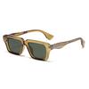  New Retro Square Sunglasses Women Gradient Leopard Shades UV400 Fashion Clear Lens Men Trending Rivets Frame