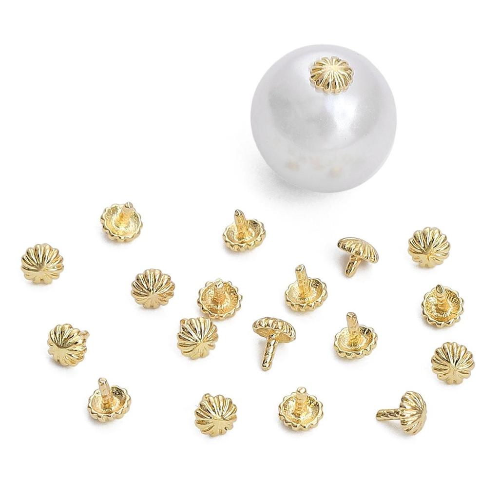 Copper Patterned Nail Cap Decorative End Cap for DIY Jewelry Making 10 Pcs