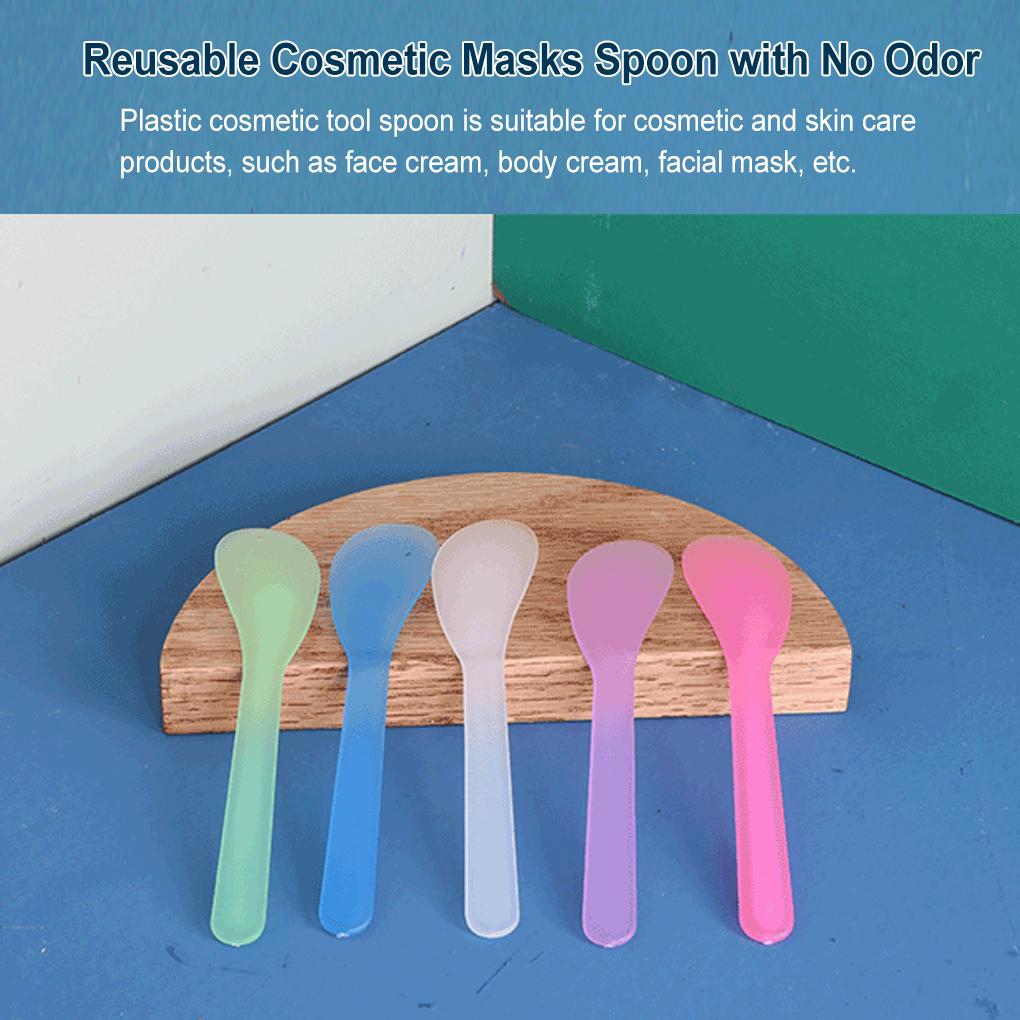 Cosmetic Masks Spoon No Burr Frosted Tip Spatula Plastic Makeup Tools Lightweight Facial Cream Stick for DIY Mixing Beauty