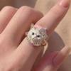 3D Puppy Kitten Ring Adorable Crown Bow Enamel Animal Design Perfect for Women Jewelry Gifts