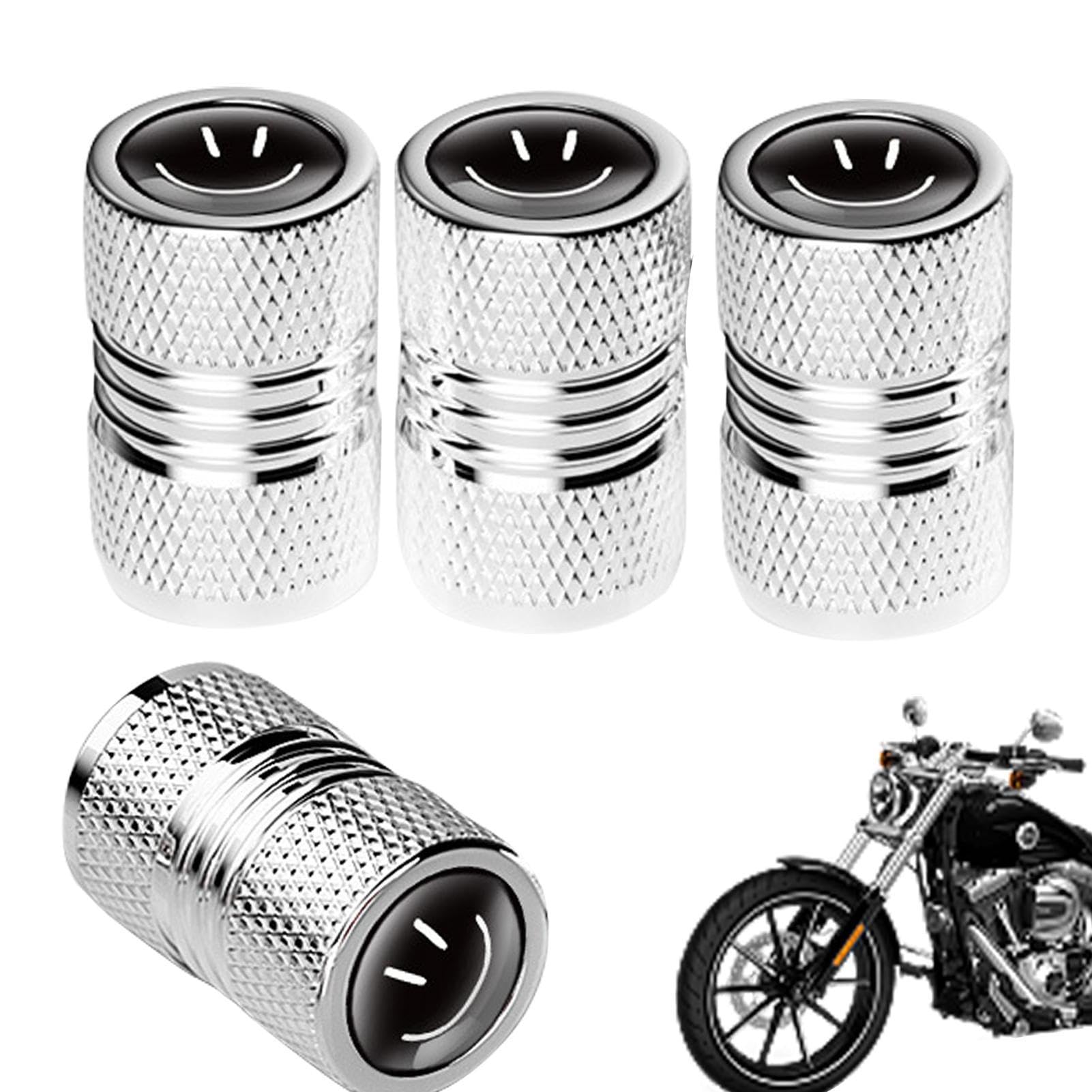 4 pezzi di tappi per stelo valvola pneumatico auto - See description серебряный