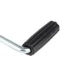 Manual Travel Trailer Stabilizer Jacks Crank Handle with Hexagonal Socket End, Angled Iron Shaft, and Ribbed Grip for Raising or Lowering Stabilizer