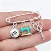 Fashion Scissors Clothing Sewing Machine Tape Measure Brooch Jewelry Designers Gifts
