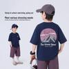 Boys' Summer Cotton Short-Sleeve & Shorts Set