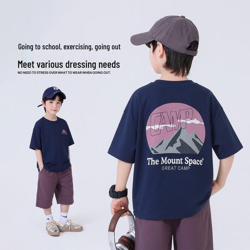 Boys' Summer Cotton Short-Sleeve & Shorts Set