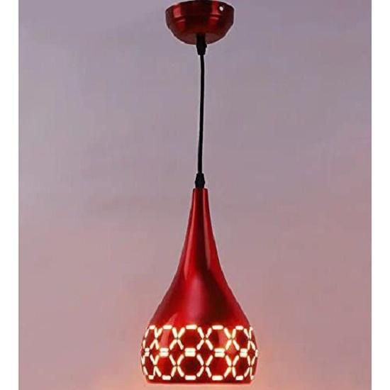 Kovové vyřezávané závěsné světlo stropní závěsné svítidlo, 6" malé, červené, balení po 2