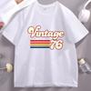 1976 Vintage Birthday Tshirt Cotton Short Sleeve Top 50th Birthday for Women Unisex Top Printed Round Neck Streetwear
